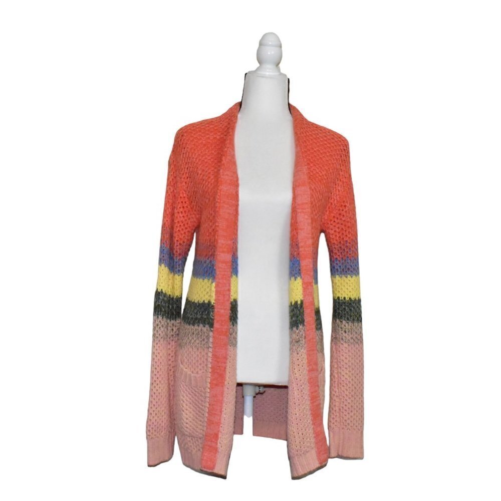 Calson Open Front Cotton Open Weave Cardigan Size… - image 3